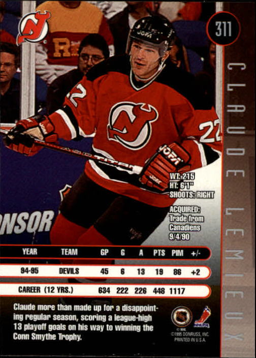 1995-96 Leaf Hockey Cards 201-330 +Rookies (A6447) - You Pick - 10+ FREE SHIP - Picture 211 of 249