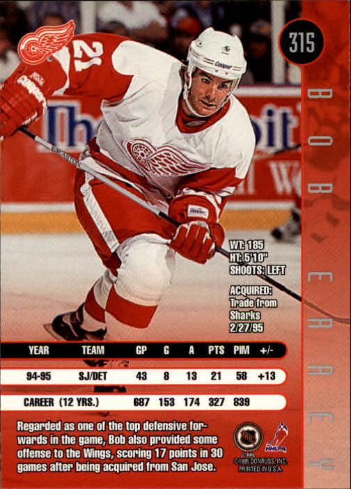 1995-96 Leaf Hockey Cards 201-330 +Rookies (A6447) - You Pick - 10+ FREE SHIP - Picture 219 of 249