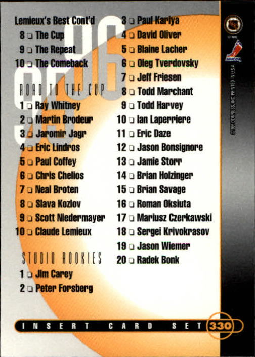 1995-96 Leaf Hockey Cards 201-330 +Rookies (A6447) - You Pick - 10+ FREE SHIP - Picture 249 of 249