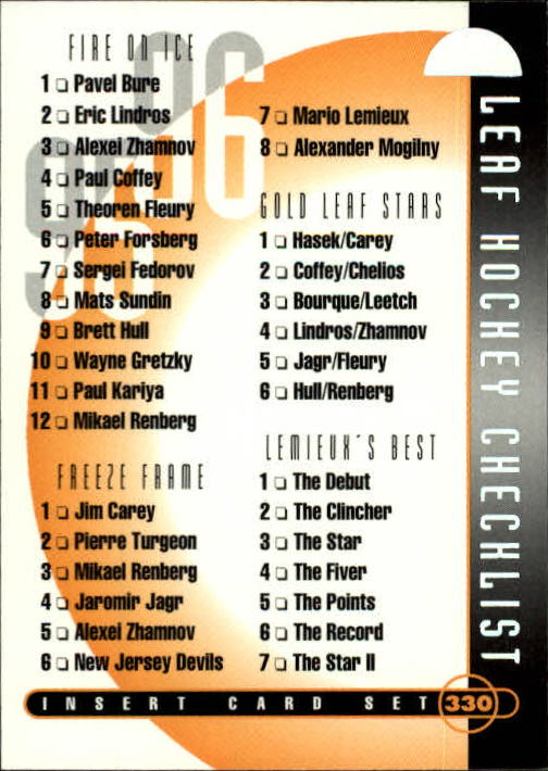 1995-96 Leaf Hockey Cards 201-330 +Rookies (A6447) - You Pick - 10+ FREE SHIP - Picture 248 of 249