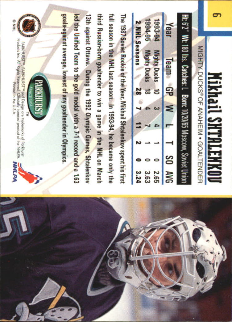 1995-96 Parkhurst International - #249 Viacheslav Fetisov