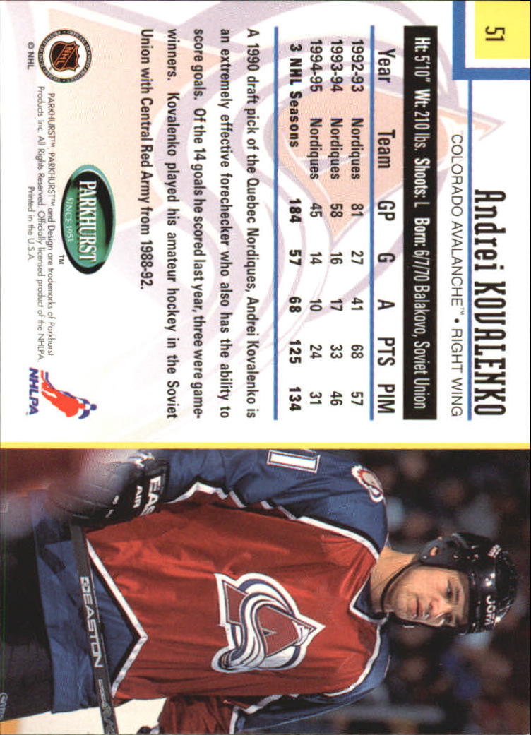 1995-96 Parkhurst International - #249 Viacheslav Fetisov