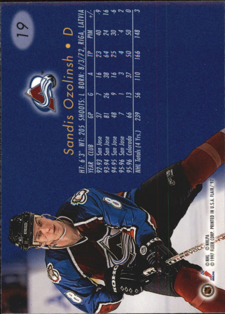 1996-97 Flair - #19 Sandis Ozolinsh