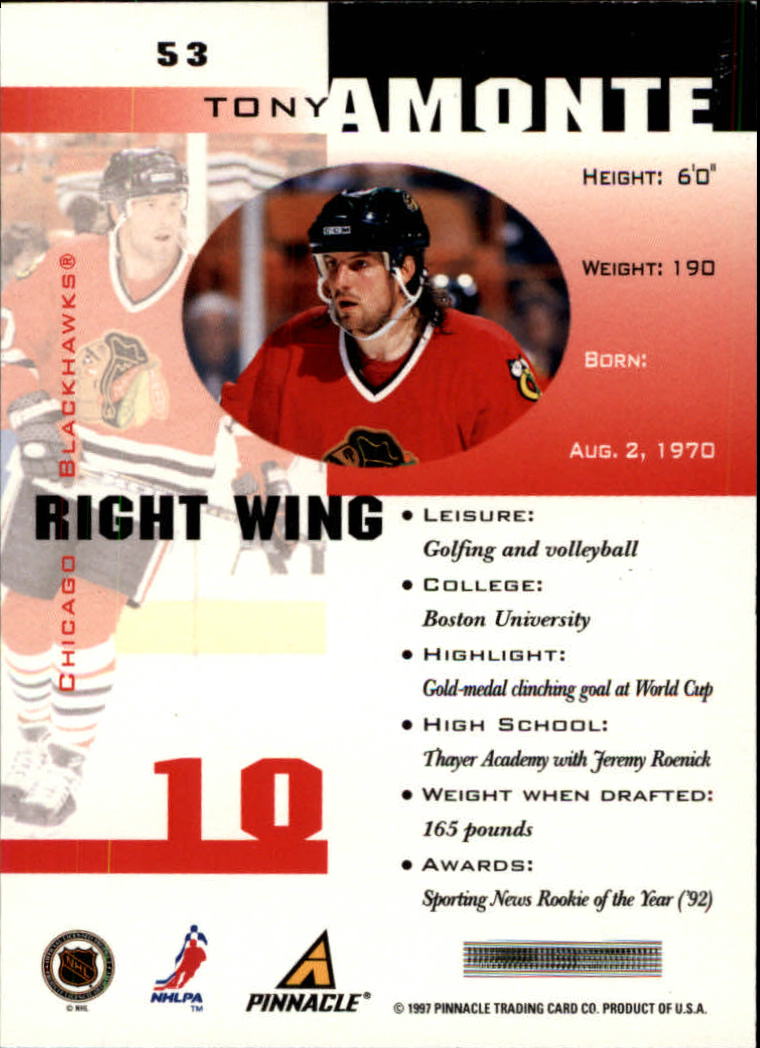 1997-98 Pinnacle Inside Hockey Card Pick