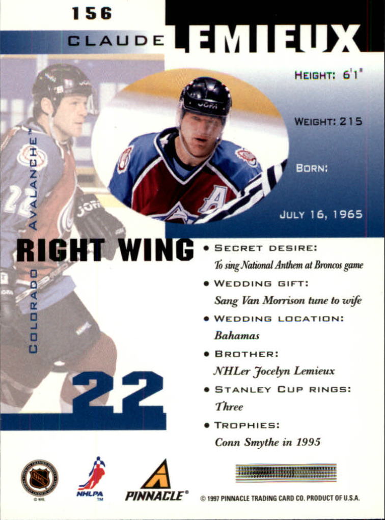 1997-98 Pinnacle Inside Hockey Card Pick