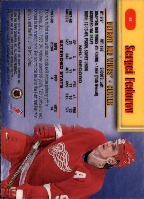 1998-99 Bowman's Best - #35 Sergei Fedorov