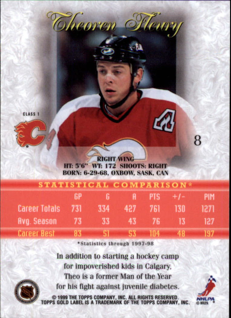 1998-99 Topps Gold Label Class 1 Hockey Card Pick