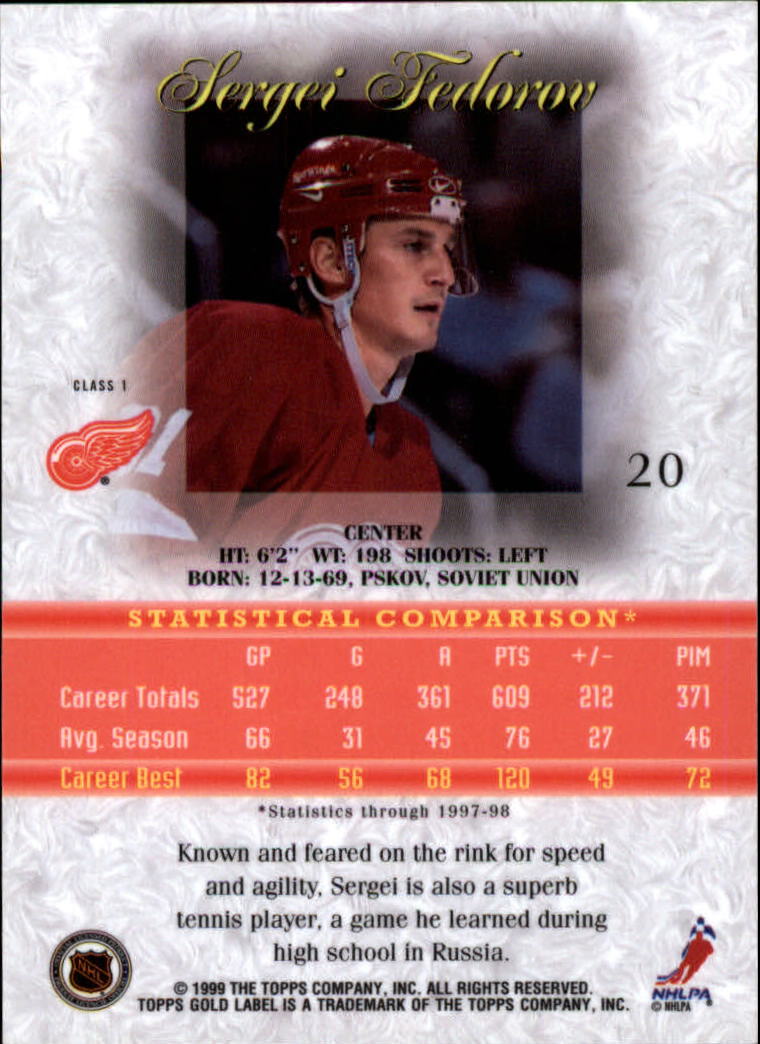 1998-99 Topps Gold Label Class 1 Hockey Card Pick