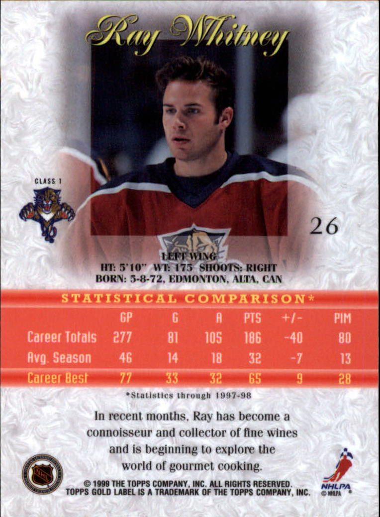 1998-99 Topps Gold Label Class 1 Hockey Card Pick