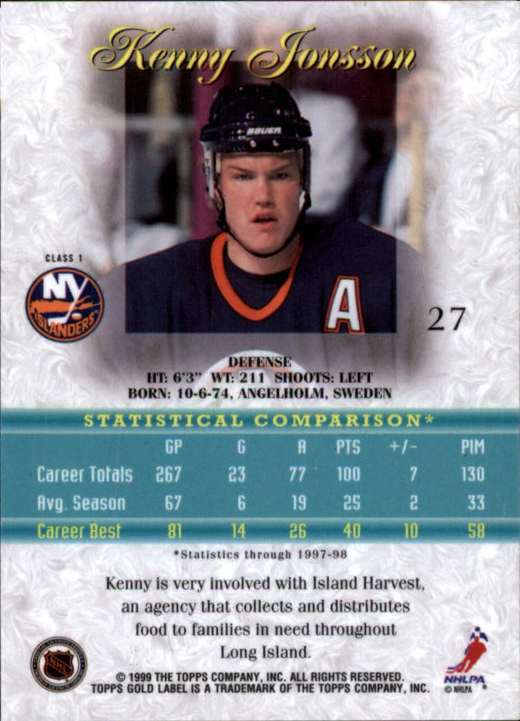 1998-99 Topps Gold Label Class 1 Hockey Card Pick