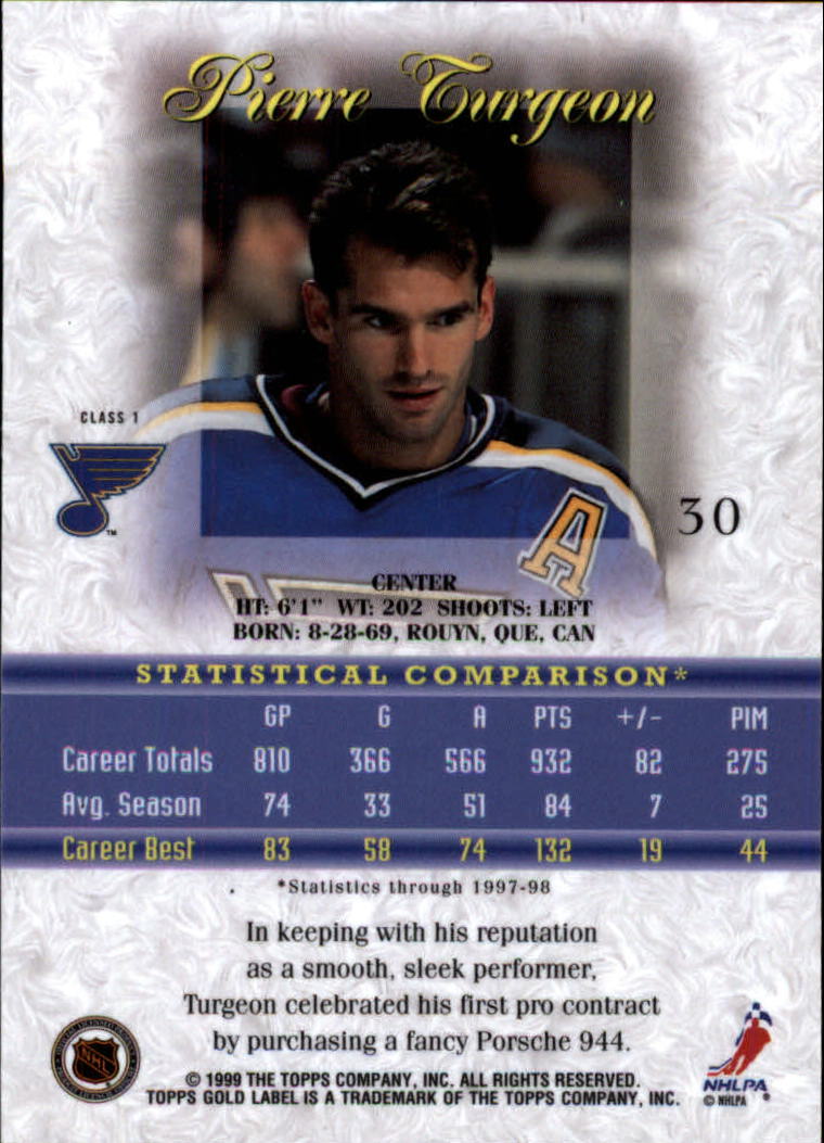 1998-99 Topps Gold Label Class 1 Hockey Card Pick