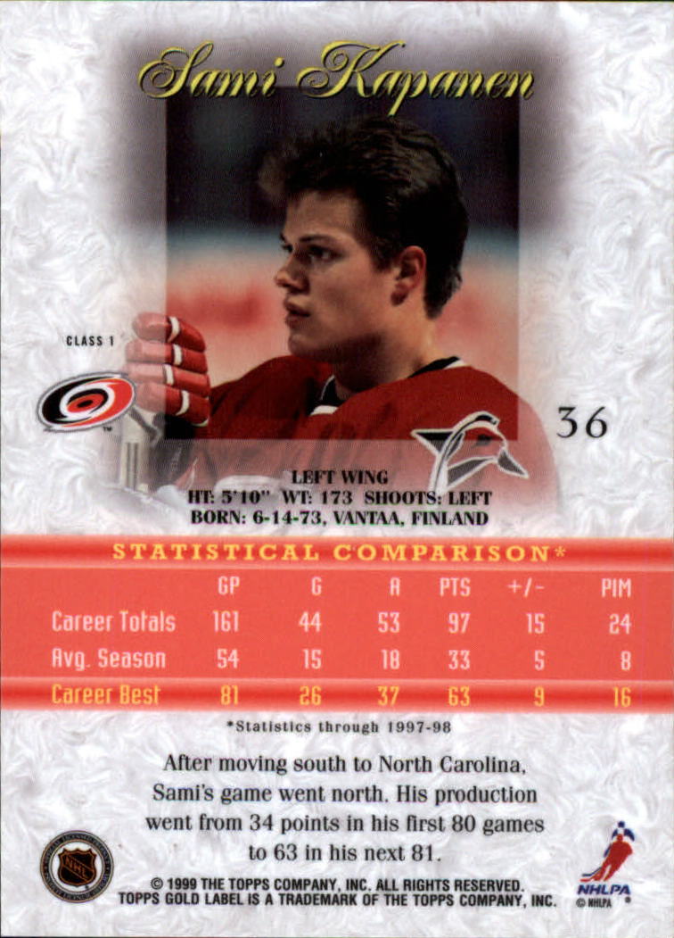 1998-99 Topps Gold Label Class 1 Hockey Card Pick