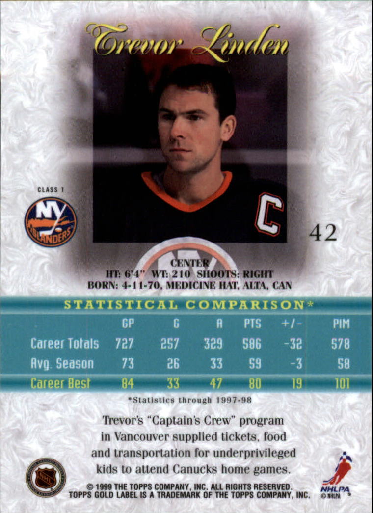 1998-99 Topps Gold Label Class 1 Hockey Card Pick