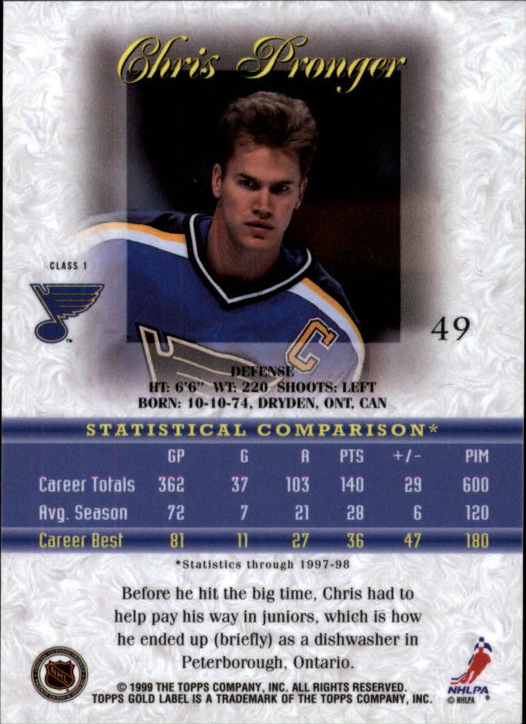 1998-99 Topps Gold Label Class 1 Hockey Card Pick