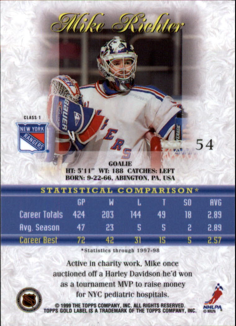 1998-99 Topps Gold Label Class 1 Hockey Card Pick