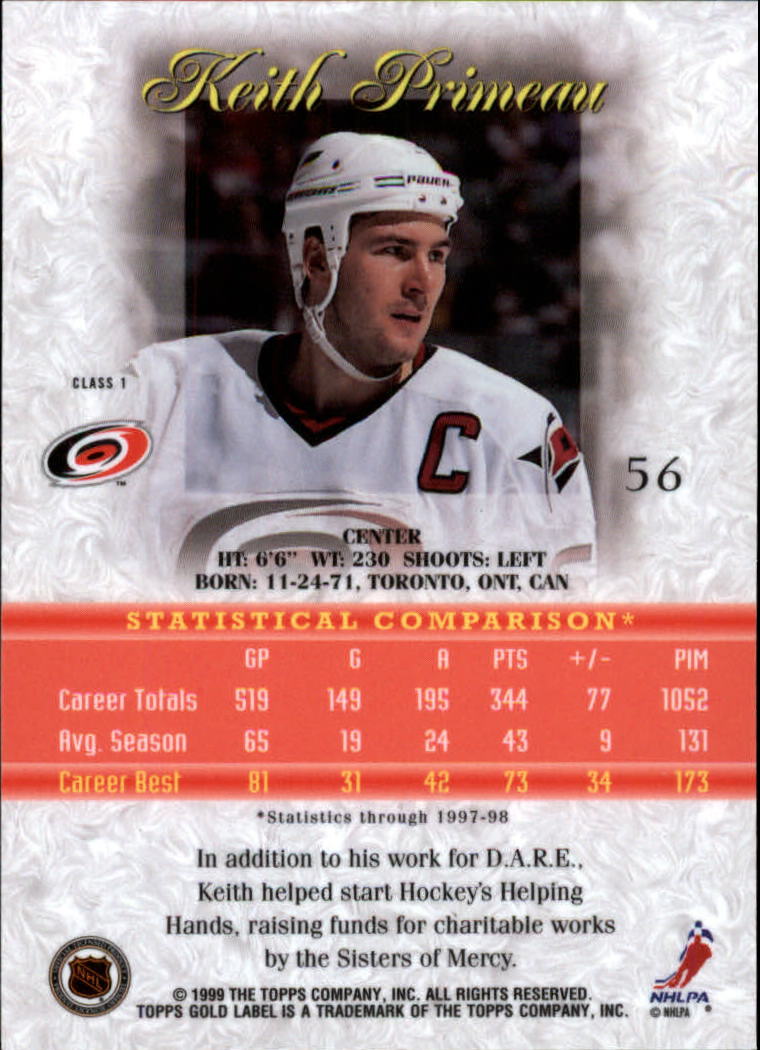 1998-99 Topps Gold Label Class 1 Hockey Card Pick