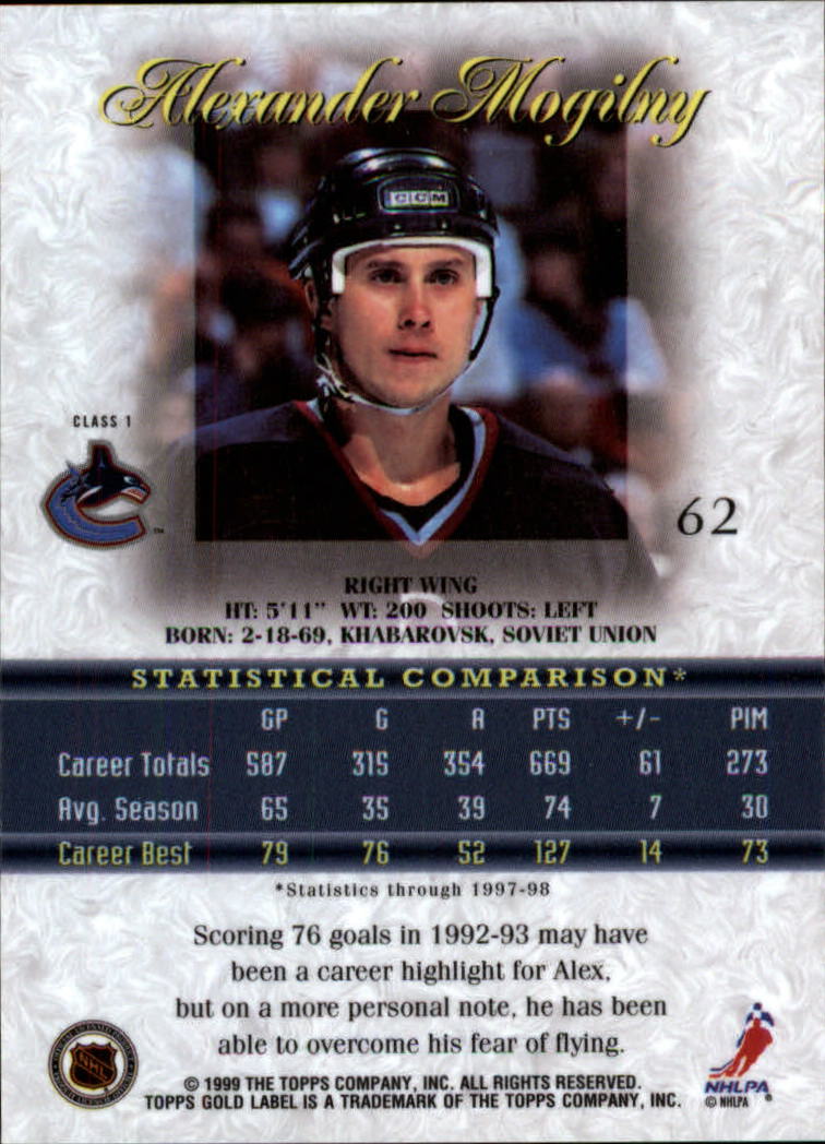 1998-99 Topps Gold Label Class 1 Hockey Card Pick