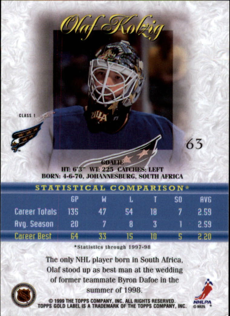 1998-99 Topps Gold Label Class 1 Hockey Card Pick