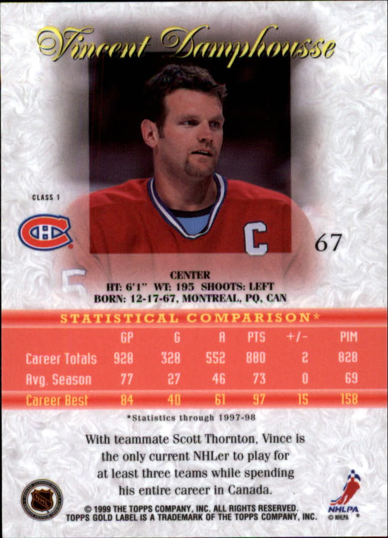 1998-99 Topps Gold Label Class 1 Hockey Card Pick