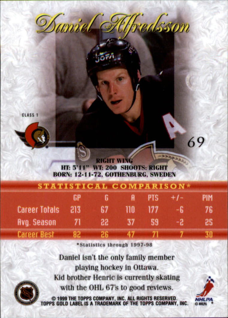 1998-99 Topps Gold Label Class 1 Hockey Card Pick