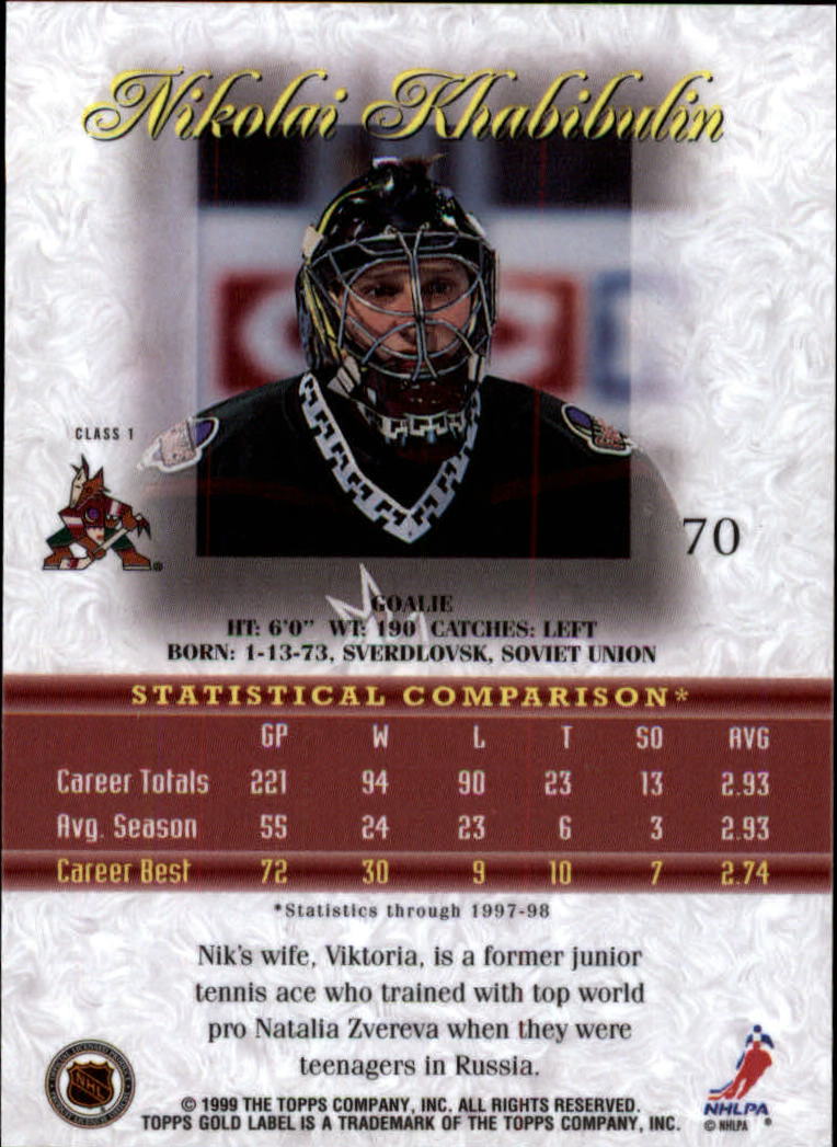 1998-99 Topps Gold Label Class 1 Hockey Card Pick