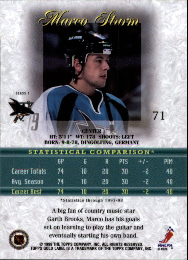 1998-99 Topps Gold Label Class 1 Hockey Card Pick