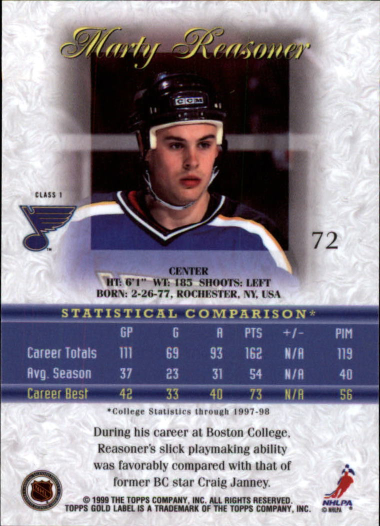 1998-99 Topps Gold Label Class 1 Hockey Card Pick