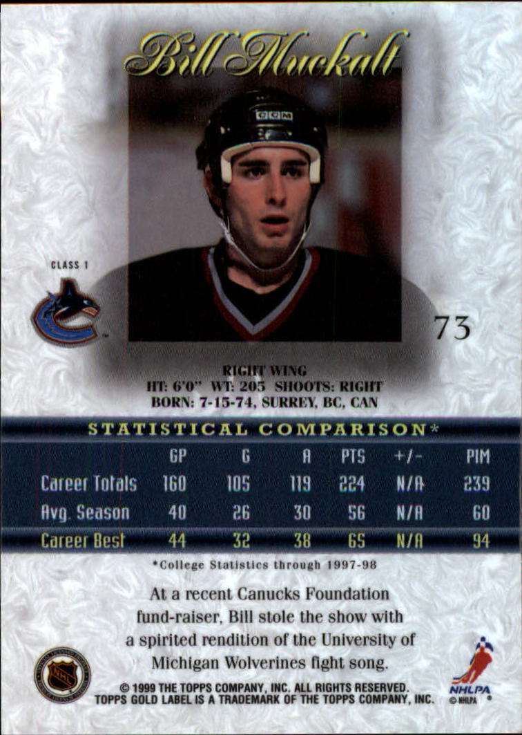 1998-99 Topps Gold Label Class 1 Hockey Card Pick