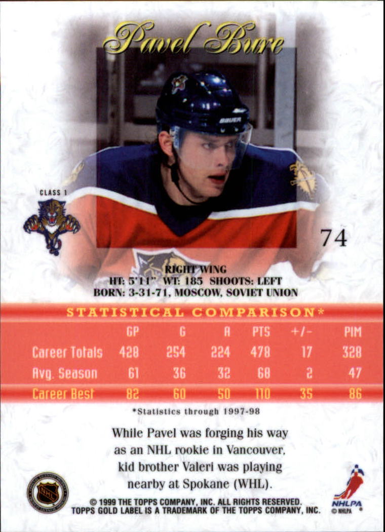 1998-99 Topps Gold Label Class 1 Hockey Card Pick