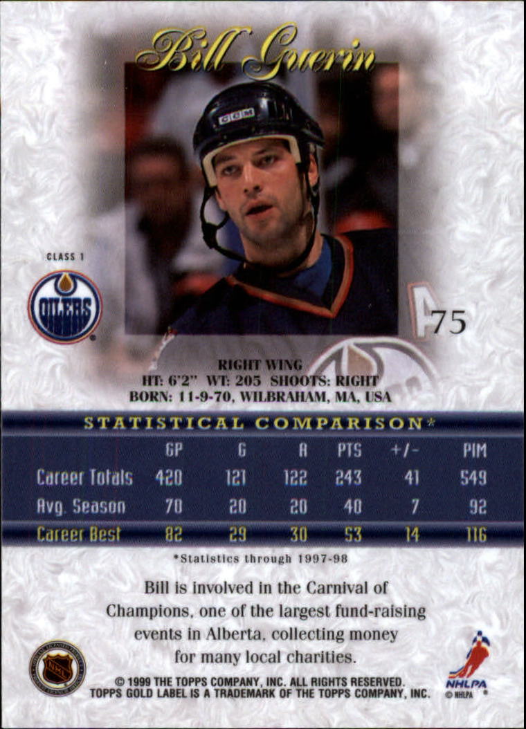 1998-99 Topps Gold Label Class 1 Hockey Card Pick