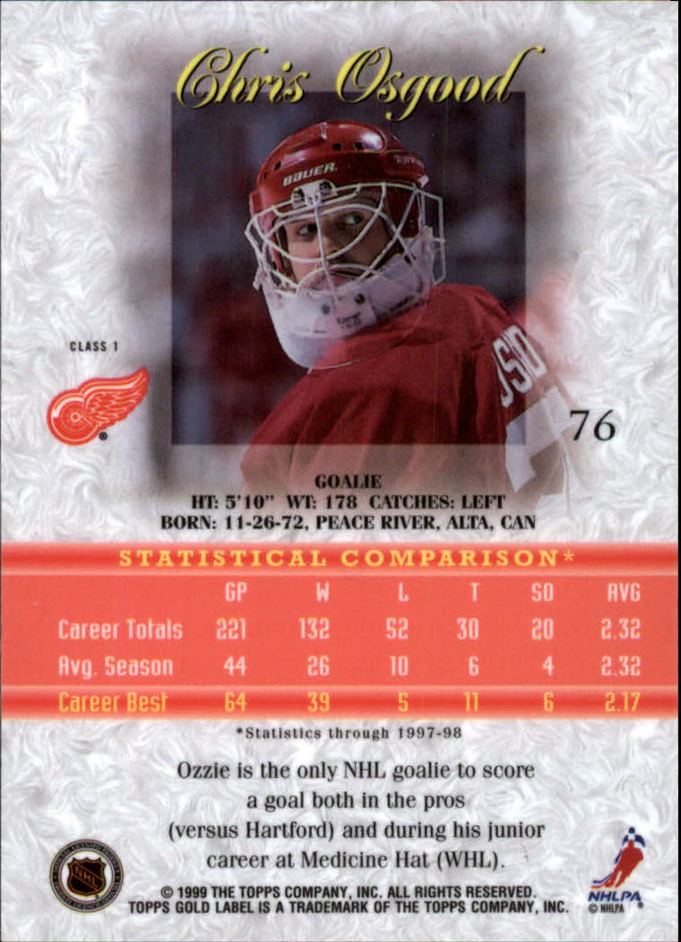 1998-99 Topps Gold Label Class 1 Hockey Card Pick