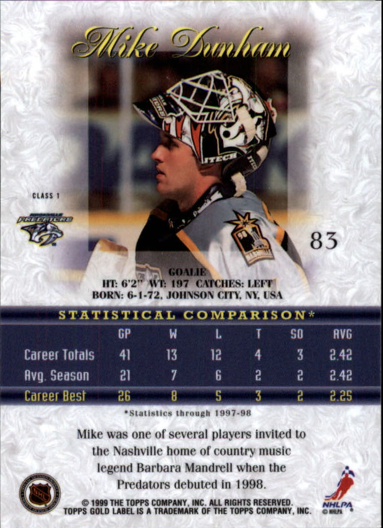 1998-99 Topps Gold Label Class 1 Hockey Card Pick