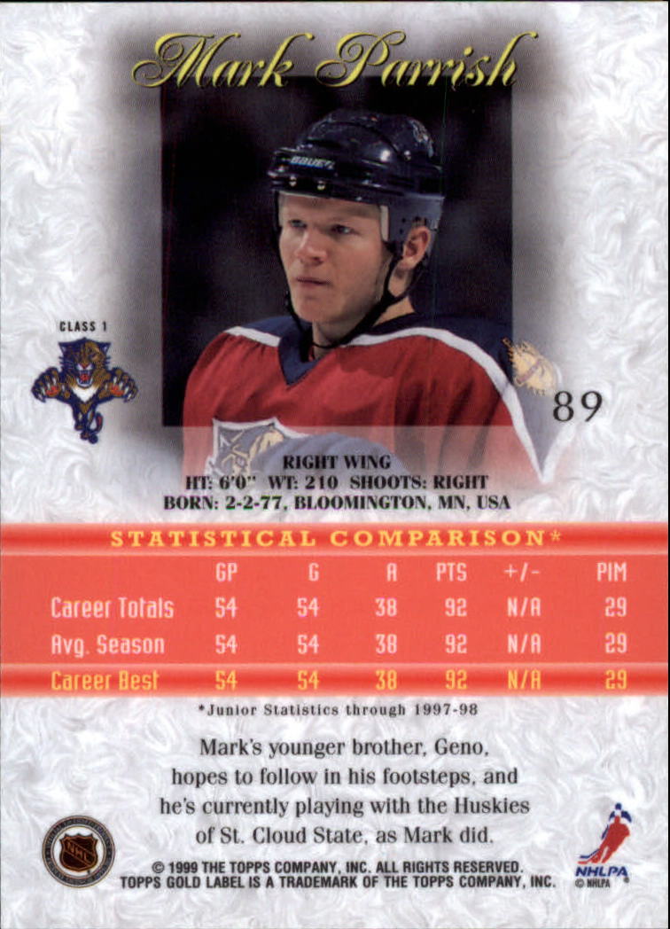 1998-99 Topps Gold Label Class 1 Hockey Card Pick