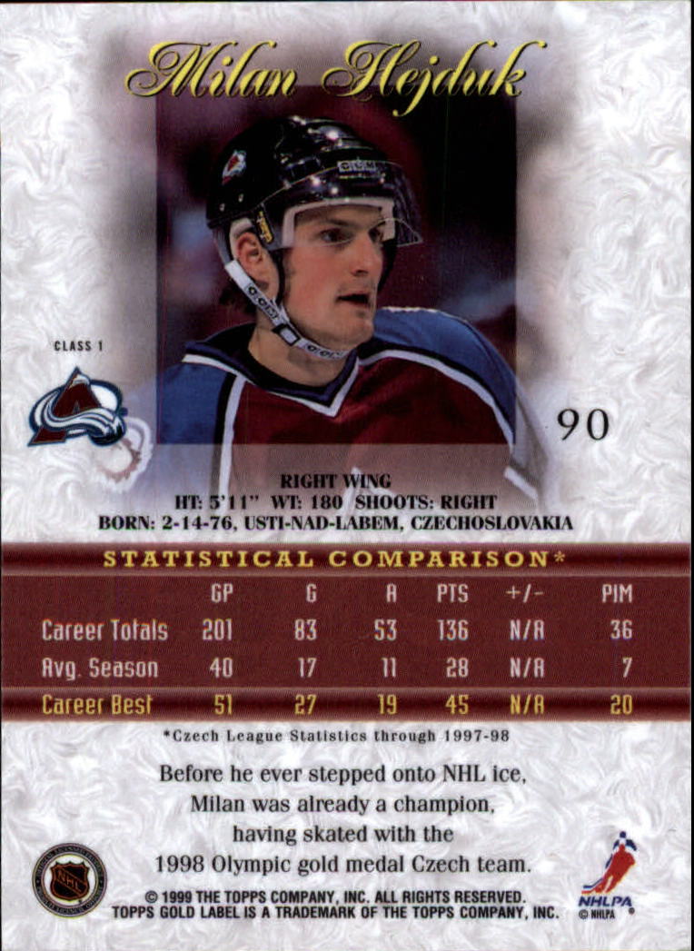 1998-99 Topps Gold Label Class 1 Hockey Card Pick