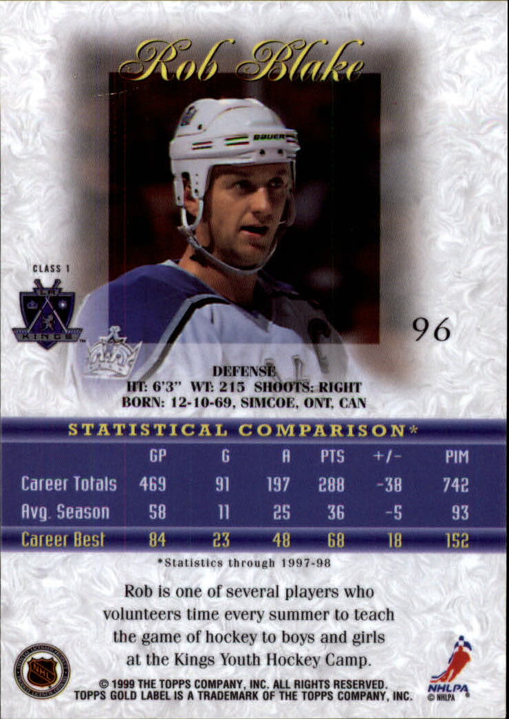 1998-99 Topps Gold Label Class 1 Hockey Card Pick