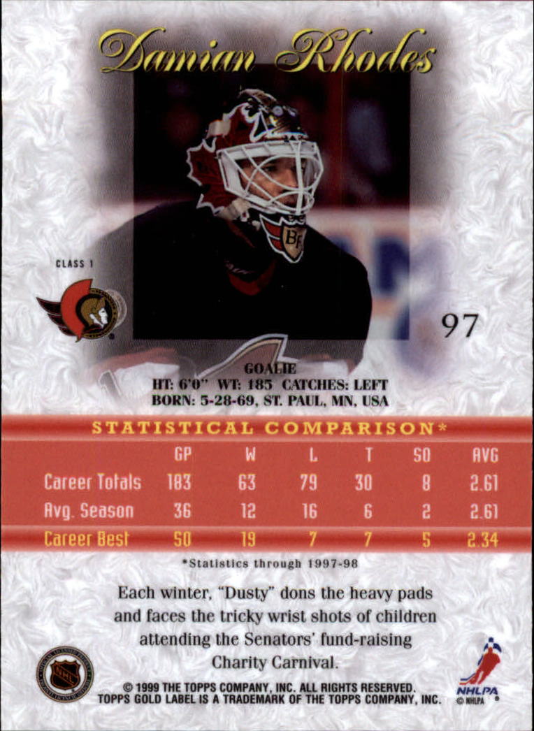 1998-99 Topps Gold Label Class 1 Hockey Card Pick