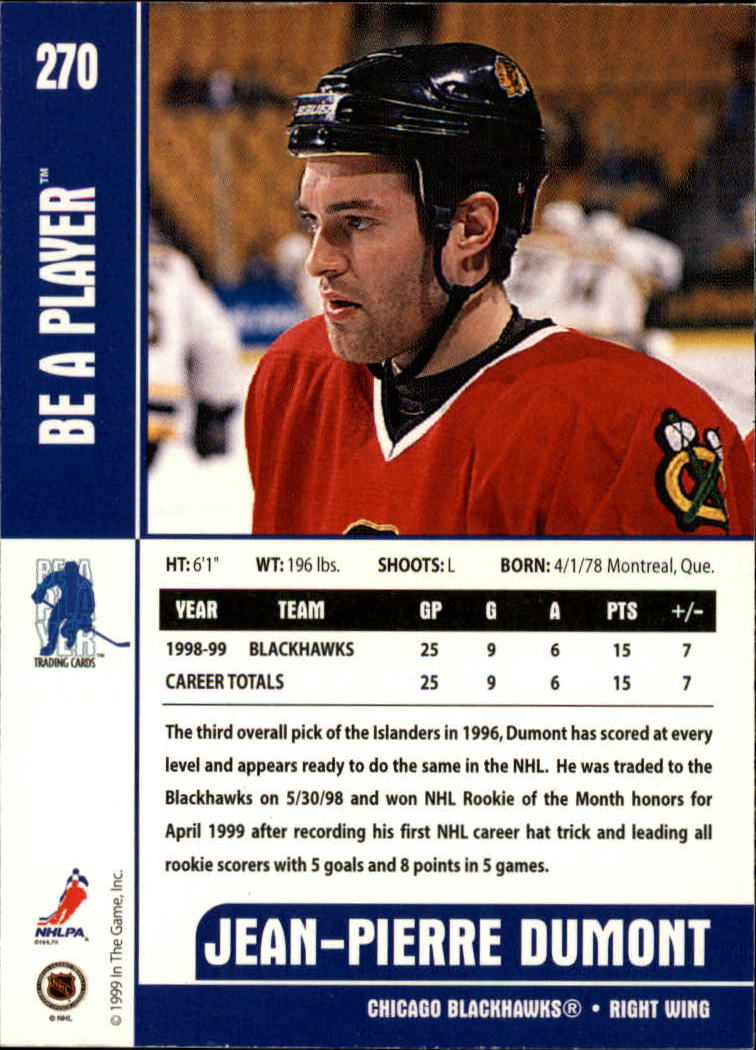 1999-00 In the Game Be A Player Memorabilia - #376 Denis Hamel (RC)