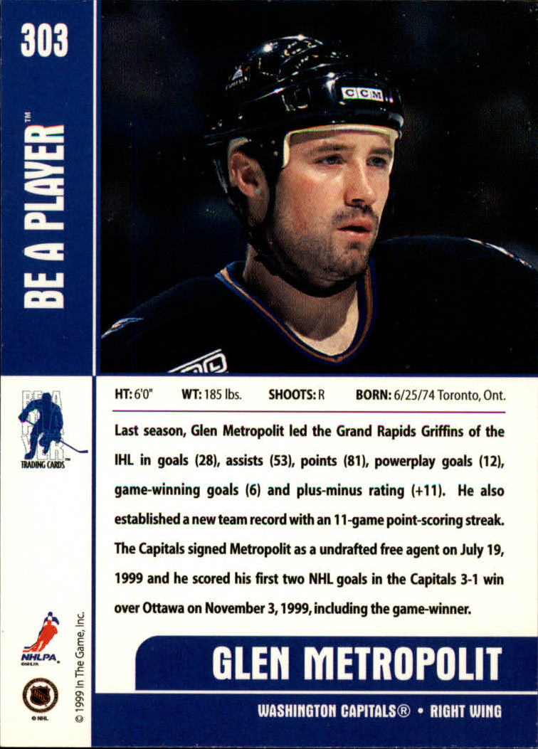 1999-00 In the Game Be A Player Memorabilia - #376 Denis Hamel (RC)