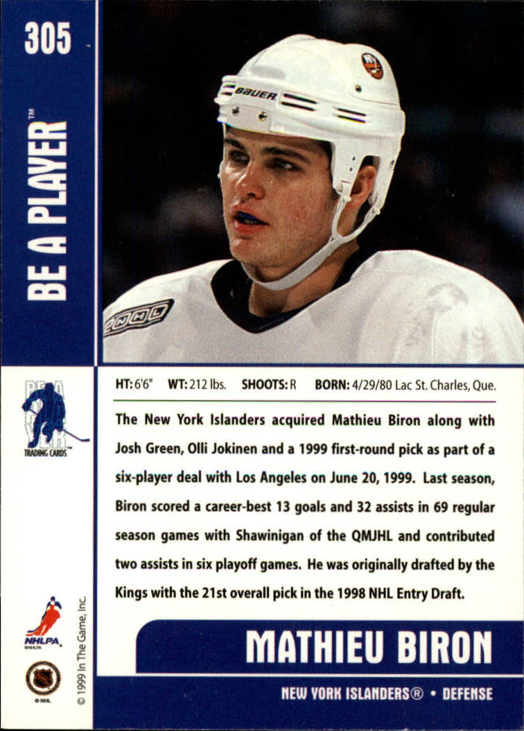 1999-00 In the Game Be A Player Memorabilia - #376 Denis Hamel (RC)