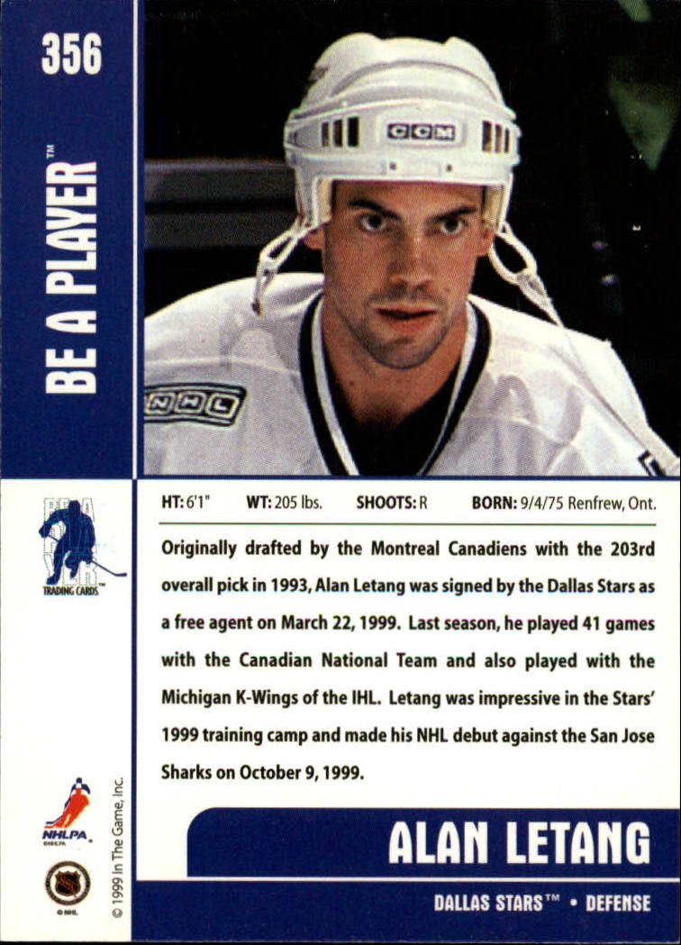 1999-00 In the Game Be A Player Memorabilia - #376 Denis Hamel (RC)