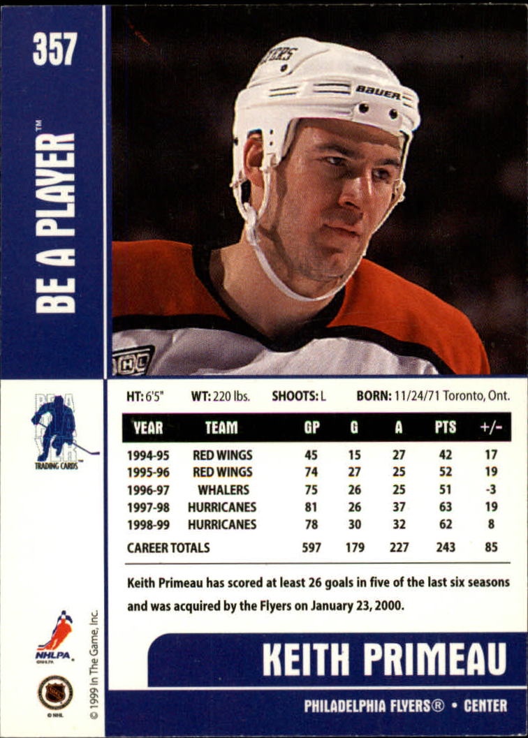 1999-00 In the Game Be A Player Memorabilia - #376 Denis Hamel (RC)