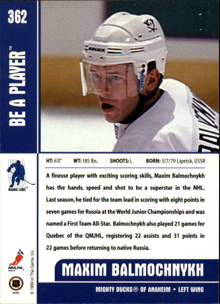 1999-00 In the Game Be A Player Memorabilia - #376 Denis Hamel (RC)