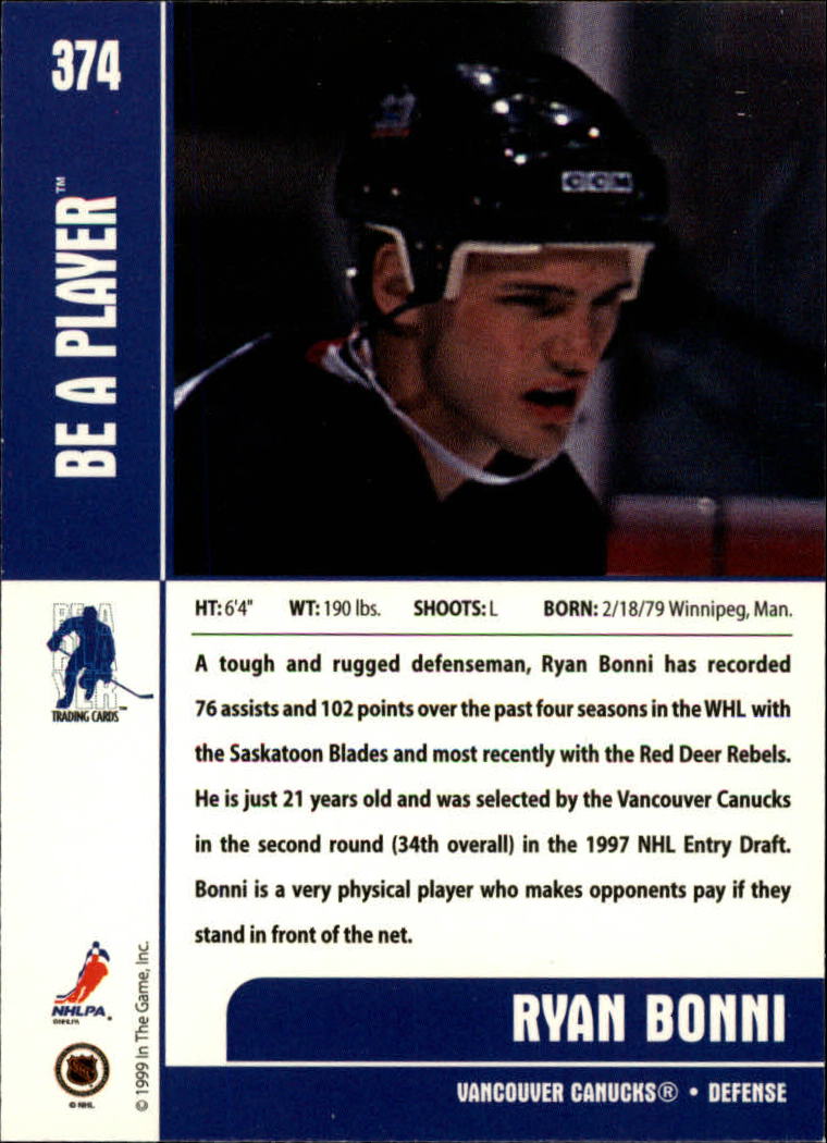 1999-00 In the Game Be A Player Memorabilia - #376 Denis Hamel (RC)