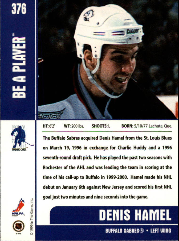 1999-00 In the Game Be A Player Memorabilia - #376 Denis Hamel (RC)