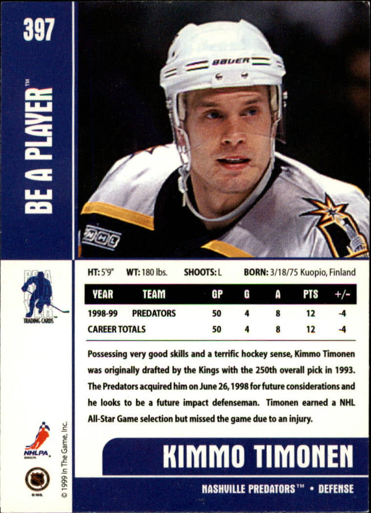 1999-00 In the Game Be A Player Memorabilia - #376 Denis Hamel (RC)