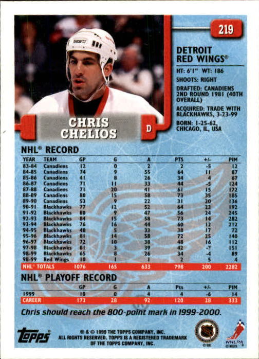 B0323- 1999-00 O-Pee-Chee Hockey Card #s 201-286 -You Pick- 15+ FREE US SHIP