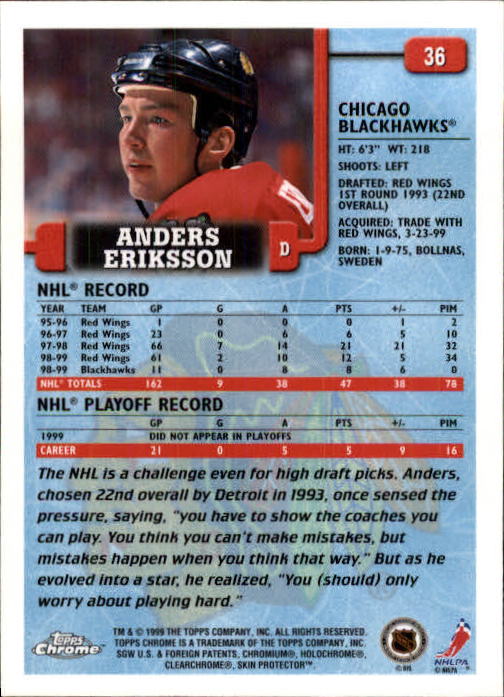 A2320- 1999-00 Topps Hockey Card #s 1-250 +Rookies -You Pick- 15+ FREE US SHIP - Bild 70 von 487