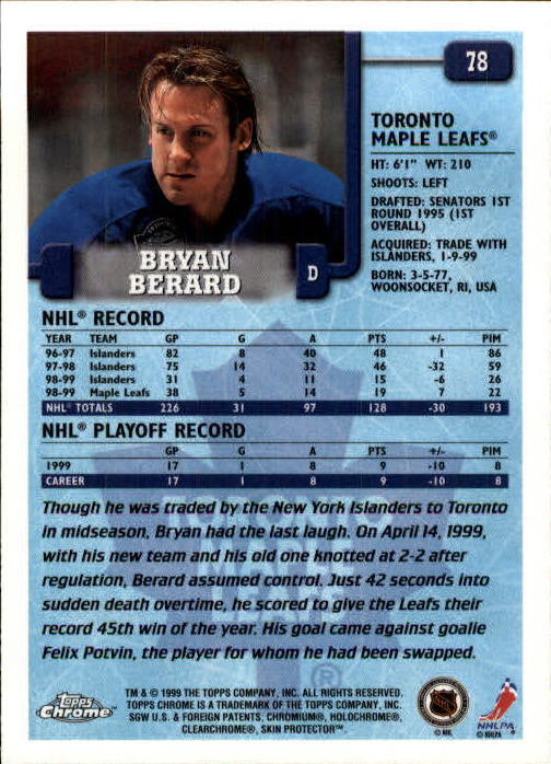 A2320- 1999-00 Topps Hockey Card #s 1-250 +Rookies -You Pick- 15+ FREE US SHIP - Bild 143 von 487