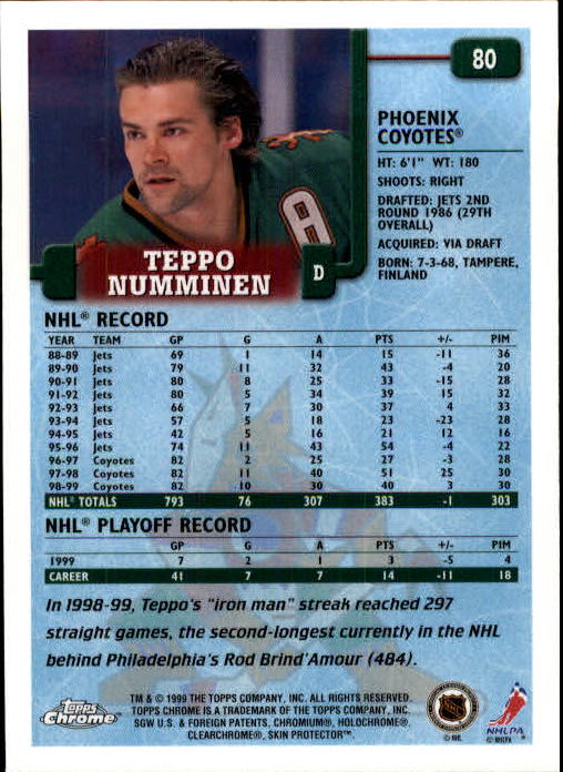 A2320- 1999-00 Topps Hockey Card #s 1-250 +Rookies -You Pick- 15+ FREE US SHIP - Bild 147 von 487
