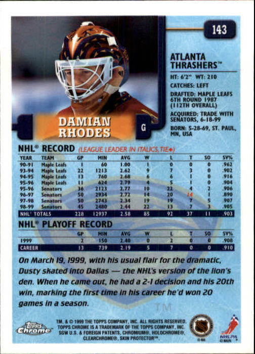 A2320- 1999-00 Topps Hockey Card #s 1-250 +Rookies -You Pick- 15+ FREE US SHIP - Bild 273 von 487
